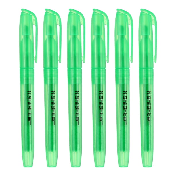 Marcador Verde, 6 Marcadores Fluorescentes Sin Filtraciones, Lápices Neón de Vista Clara, Secado Rápido, Marcadores de Bolsillo con Punta en Cuchilla, Lindos para Libros y Oficina