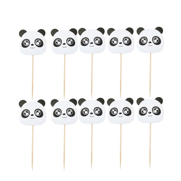 Durable Paper Panda Cake Toppers for Decoration 12PCS Multi Color Food Picks Fits Cakes Fruits