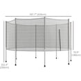 thumbnail image 2 of 14ft Trampoline Safety Net Enclosure - Grey PE Net with 8 Poles | Backyard Bounce Protection, 2 of 7