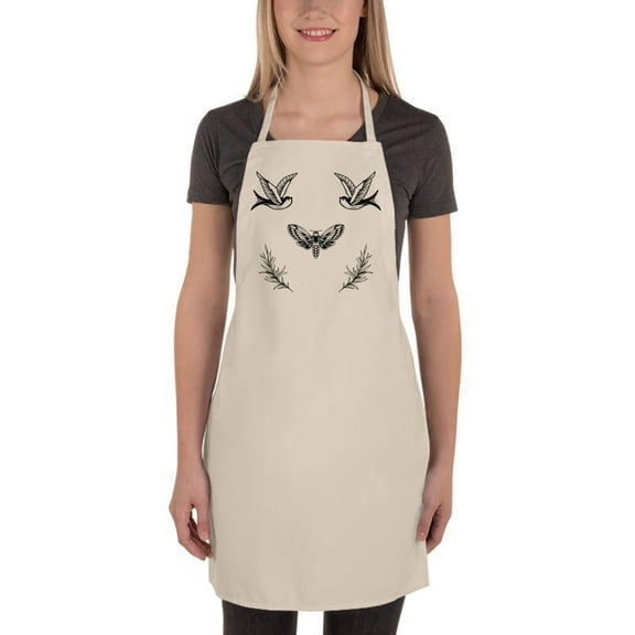 Awkward Styles Adjustable Unisex Bib Apron - Moth Design Apron