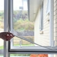 thumbnail image 2 of Adjustable DIY Magnetic Fly Screen Window Max 50x 100 cm with Full Frame Magnetic Strip Easy Installation Fits Any Size Smaller Insect Mesh Mosquito Net for Windows (White Frame Gray Net), 2 of 6