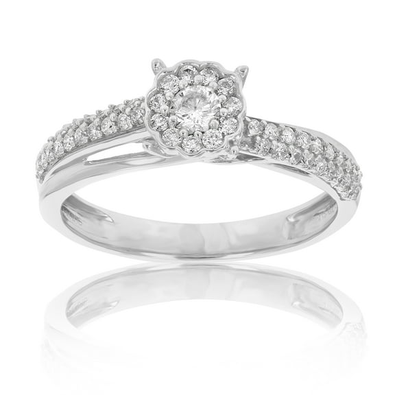 Vir Jewels 1/2 CTTW Diamond Wedding Engagement Ring Women in 14K White Gold Cluster Composite