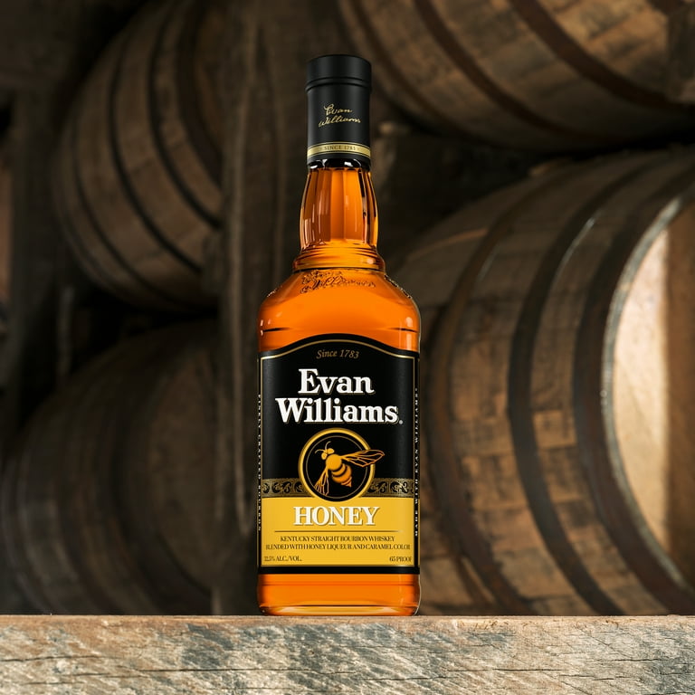 Evan Williams Honey Whiskey Liqueur, 750 ml Bottle, 33% ABV