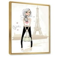 thumbnail image 2 of Designart Cute Girl By The Tour Eiffel In Paris FLOAT FRAME WALL ART, 2 of 4