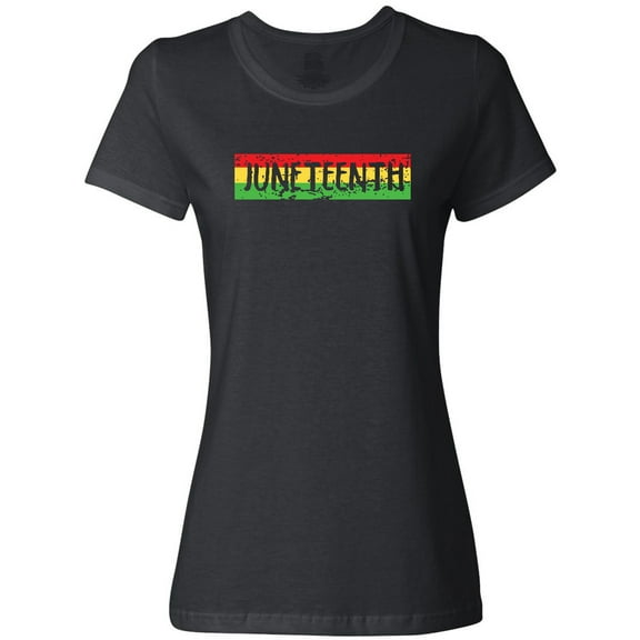 Inktastic Juneteenth Banner in Red Yellow and Green Women's T-Shirt