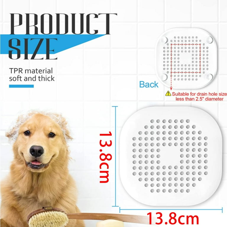 Skycarper Square Shower Drain Covers, 2 Pack TPR Drain Hair Catcher with  Suction Cups, Shower Drain Filter Hair Trap, Easy to Install, Suitable for