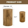 thumbnail image 4 of WGYPRIME 12" Round Tree Stump End Table, Rustic Accent Table for Beside Sofa Couch, Drum-Shape Small Coffee Table for Bedroom Living Room, 4 of 16