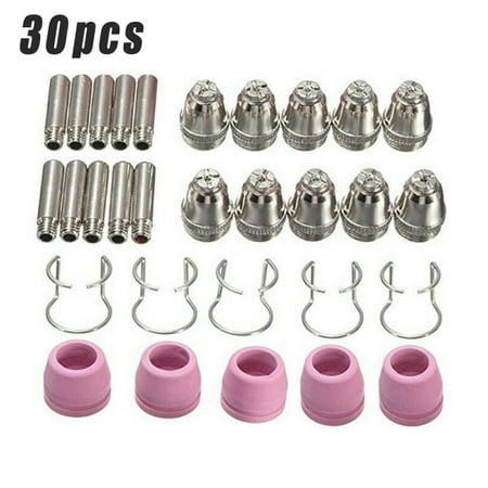 

Goodhd 30Pcs AG-60 SG-55 Plasma Cutter Torch Consumables Electrode Tips Shield Guide