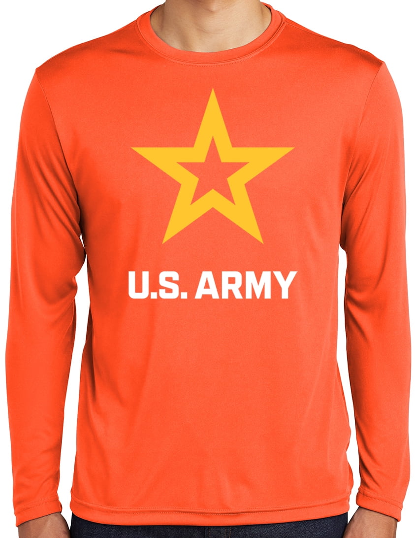 Manu Bay Surf Company Men's United States Army T-Shirt, Large Orange