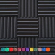 Soundproofing Acoustic Studio Foam - Charcoal Color - Wedge Style Panels 12”x12”x2” Tiles - 4 Pack