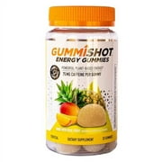GummiShot Energy Gummies, 2475mg of Plant-Based Caffeine Chews per Bottle, Long Lasting Energy Boosters, Tropical (33ct)