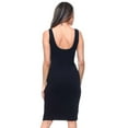 thumbnail image 3 of Yelete Lady's Scoop Neckline Body-Con Dress, Black S, 3 of 5