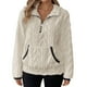 thumbnail image 2 of Sudadera con capucha de lino,Sudadera polar con cremallera para mujer, sudadera con solapa y bolsillos, poliéster ligero, top informal de manga larga para el hogar, sopatenor, 2 of 8