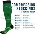 thumbnail image 4 of FREEAMG 2 Pair St.Patrick's Day Clover Compression Socks for Women Men,Knee High Stockings for Athletic Sports,Running,Travel, 4 of 7