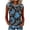 #227-Blue, variant on Women's Contrast Denim Trim Sleeveless Top with Scattered Print