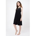 thumbnail image 2 of Miss Lavish London Women's Nightdress - Soft Viscose Nightgown Sleepwear for Women - Sweetheart Neckline Midi Dresses Gift for Teen to Plus Size Woman Black 3X-Large, 2 of 8