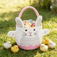 thumbnail image 4 of ToyKingdee Cute Plush Bunny Easter Basket with Handle - Festive Tote for Eggs, Gifts, and Holiday Celebrations, 4 of 6