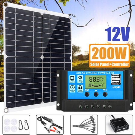 200W Watt 12V Mono Solar Panels Solar Panel Kit RV Charger Camping Home Off Grid