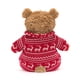 thumbnail image 3 of Jellycat Bartholomew Bear Winter Pyjamas Soft Plushies Toys 11 Inch, Cuddly Bartholomew Bear Winter Pyjamas Soft Stuffed Animals Plush Toys Doll, Birthday Gift for Kids, 3 of 3
