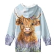 thumbnail image 5 of Xoenoiee Highland Cattle Lavender Flower Print Long Hoodies Sweatshirts for Girls Teen Kids with Hooded Pullover Athletic Loose Outfits Casual Sweater Tunic Dress Tops with Pocket, 7-8 Years, 5 of 7