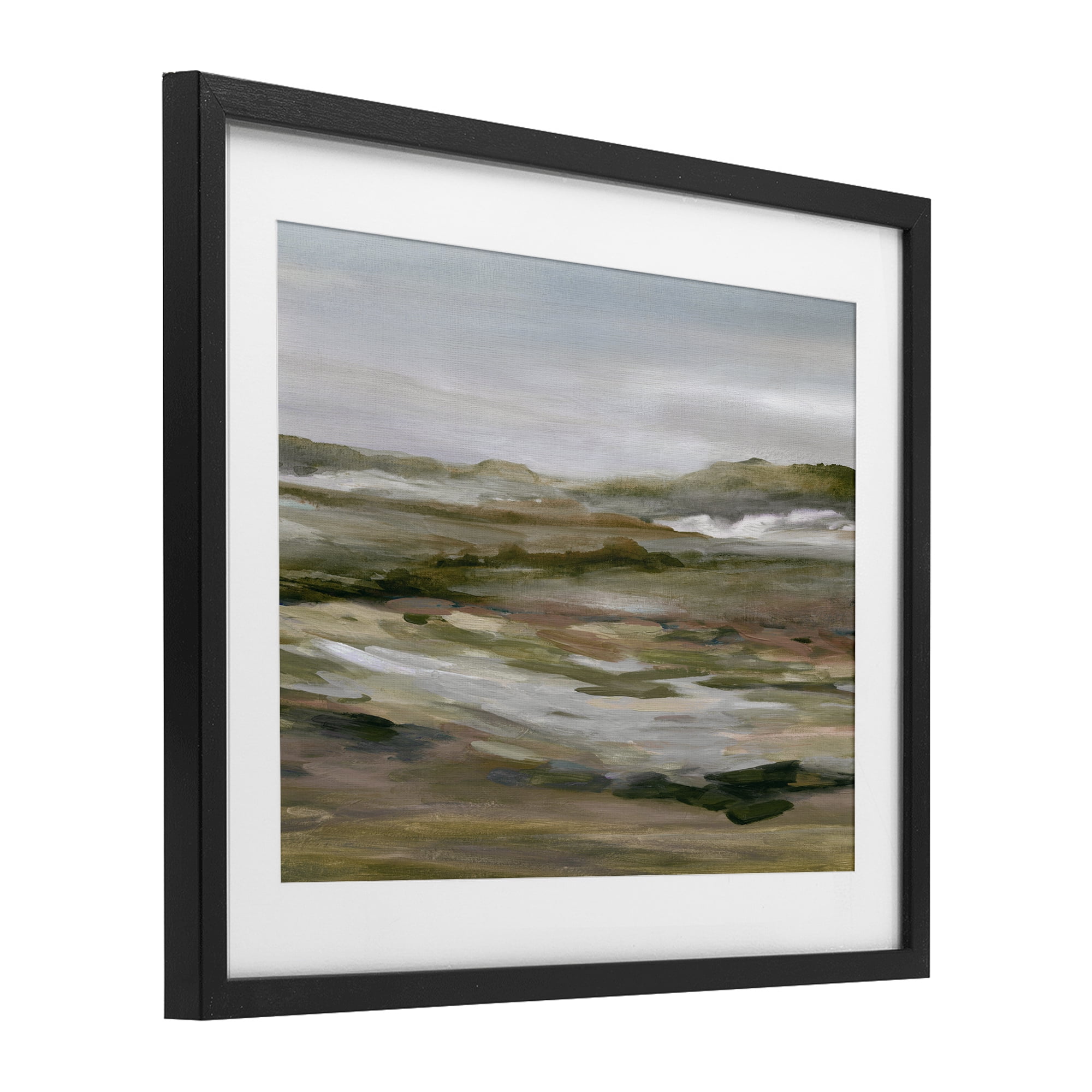 Stupell Industries Natural Meadow Abstract Horizon Black Framed Print Under Glass, design by Carol Robinson