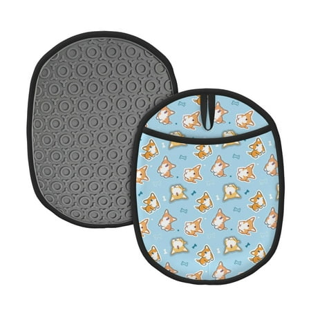 

Naloa Corgi Dog 1 Silicone Pot Holders Oven Mitts Heat Resistant Hot Pads Non Slip Pot Holder for Kitchen Baking and Cooking 9.4 x 7.5 Inches