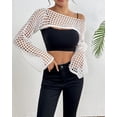 thumbnail image 7 of Women’s Cropped Knit Shrug Top Lightweight Bell Sleeve Summer Cover-Up, Soft Breathable Cropped Cardigan Shrug for Casual & Beach, Cropped Shrug Women, 7 of 7