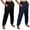 Navy, variant on CLOISE Baggy Sweatpants for Women 2 Pack Baggy Fleece Lined Jogger Sweatpants Lounge Petite Tall Elastic Bottom Trousers Navy Workout Elastic Waist Drawstring Solid Sweatpants with Pockets