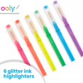 thumbnail image 2 of OOLY Oh My Glitter! 6 Sparkly Neon Highlighters for Kids, Quick Drying and No Bleed, 2 of 6