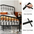 thumbnail image 3 of Sha Cerlin Full Size Bed Frame, Metal Platform Bed with Victorian Vintage Headboard & Footboard, Black, 3 of 9
