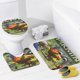 thumbnail image 4 of Pikmin-theme 4-Piece Shower Curtain Set with Rugs, Waterproof Bathroom Decor Set Includes Bath Mat, U-Shaped Rug, Toilet Lid Cover and Curtain with Hooks, 4 of 6