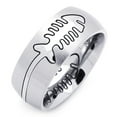 thumbnail image 2 of Men's 9MM Stainless Steel Fish Bone Cut-Out Comfort Fit Wedding Band Ring (Size 7 to 14) Size 12, 2 of 3
