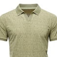 thumbnail image 3 of Mens Golf Polo Shirts Short Sleeve Casual Banded Bottom Stretch Classic Fit Solid Knit T-Shirts Big and Tall Size M-4XL Green, 3 of 8