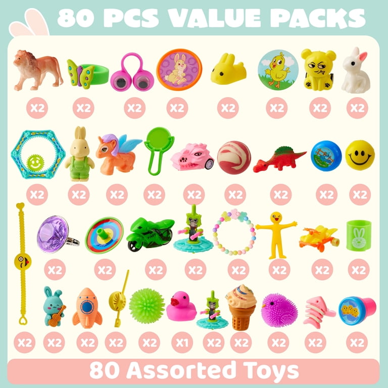 Joyfy 80 Packs Prefilled Easter Eggs with Assorted Toys,Easter Egg