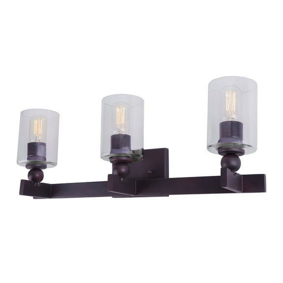 Myo 3-Light Antique Bronze Bath Light with Clear Glass - Antique Bronze