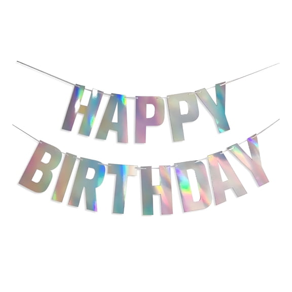 CCOCC Birthday Party Decorations Happy Birthday Banner Iridescent Hanging Garland Birthday Backdrop Decor Happy Birthday Sign for Birthday Decorations