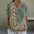 thumbnail image 2 of Vestidos Casuales Para Mujer, Blusas De Mujer De Moda Camiseta informal holgada de manga corta con estampado de moda para mujer, 2 of 5