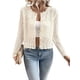 thumbnail image 1 of Jersey tipo cárdigan de punto Urchics para mujer, poliéster, talla XL, color beige, 1 of 5