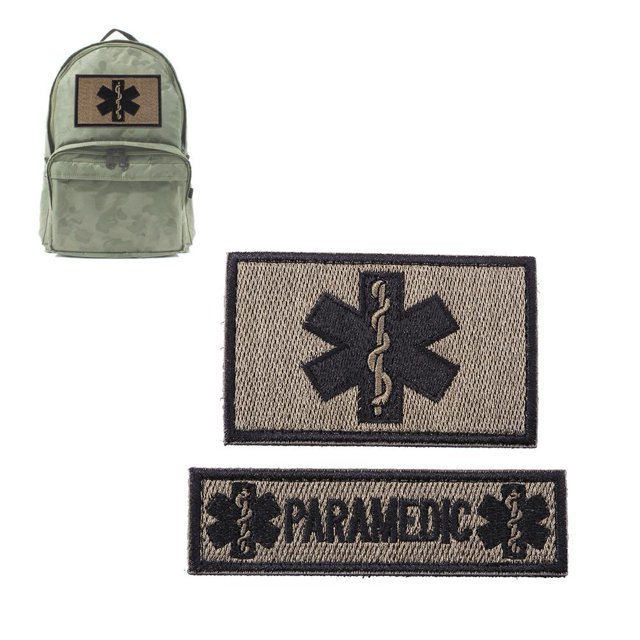 Parches bordados de emergencia Ehuebsd insignias de insignia 8 x 5 cm 2 unidsset brazalete táctico militar paramédico EMT