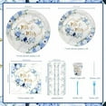 thumbnail image 4 of 169 pcs Blue Wedding Decorations, Mr and Mrs Wedding Disposable Dinnerware, Floral Printed Bridal Shower Plates and Napkins Sets, Paper Plates Cups Party Supplies, Serve 24 Guests, 4 of 8