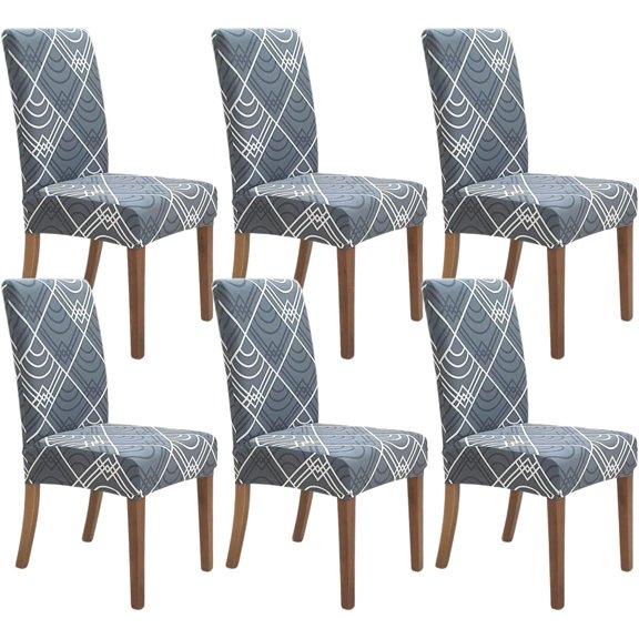 Amhlg Chair Covers for Dining Room 6 Pack, Stretch Dining Chair Cover, Washable Spandex Kitchen Parsons Chair Slipcovers, Removable Seat Protector for Home or Party (Set of 6, Bora Bora)