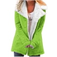 thumbnail image 2 of Spring Saving GaThRRgYP Womens Coats Wool Outerwear Clearance,Women Plus Size Winter Warm Composite Plush Button Lapels Jacket Outwear Coat, 2 of 5