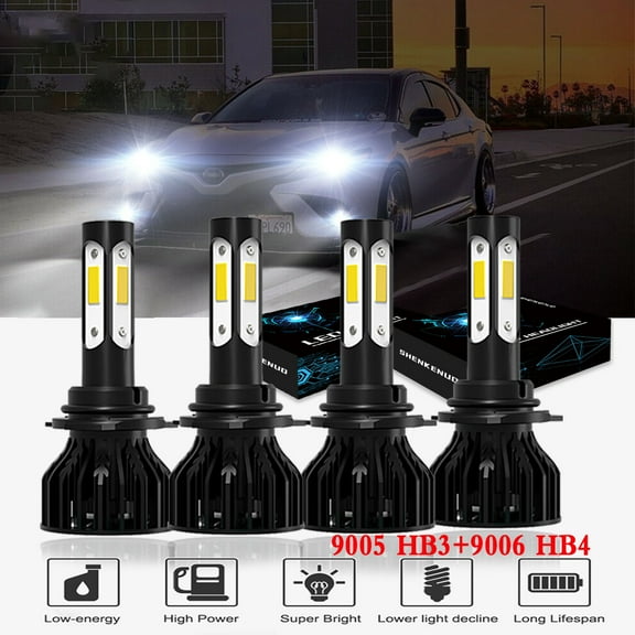 For 2000-2006 Toyota Camry Headlights,9005 9006 LED High/Low Beam Bulbs,4pcs