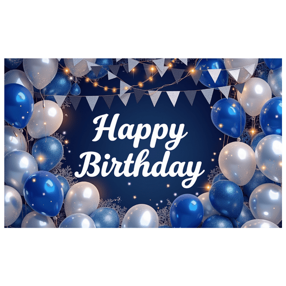 Decorative Design Happy Birthday Banner Polyester Material Celebration Banner for Birthday Party Indoor Decoration Photo Shoot