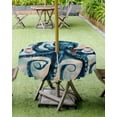 thumbnail image 4 of Hokiten Outdoor Tablecloths with Umbrella Hole & Zipper, Teal Blue Octopus Round Tablecloth 54 Inch, Summer Coastal Beach Wave Waterproof Table Cloth, Patio/Pool/Picnic Table Covers, 4 of 7
