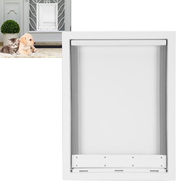 Instalación de Puerta para Mascotas para Pared, Puerta Grande para perros para instalaciónis en pared, fácil instalación y desmonteje, actorado, placa desmontable, párr.
