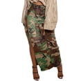 thumbnail image 3 of STARVNC Women Camo High Waisted Button Down Pockets High Slit Maxi Skirt, 3 of 5