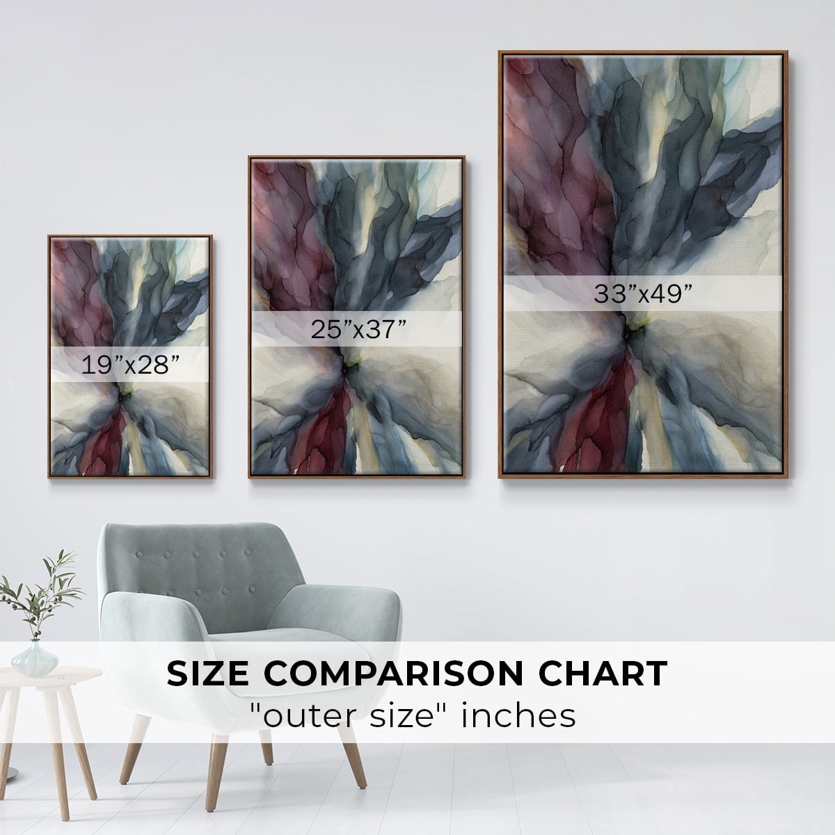Untitled Framed Premium Gallery Wrapped Canvas - Ready to Hang - 17 x 25 - Walnut Floating Frame
