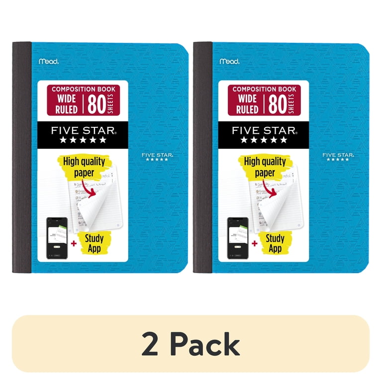 Five Star Composition Book Plus Study App, 2 Pack, Blue photo 1