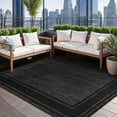 thumbnail image 6 of Beverly Rug Floral Bordered Washable Outdoor Indoor Area Rugs 5x7 Black, 6 of 10